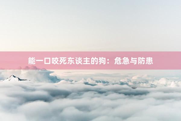 能一口咬死东谈主的狗：危急与防患